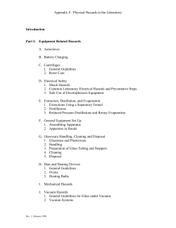 PHYSICAL HAZARDS in the Laboratory