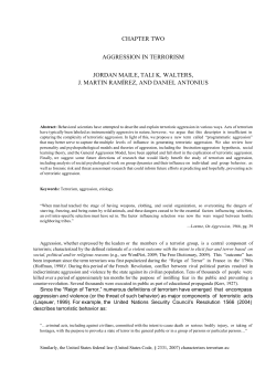 chapter two aggression in terrorism jordan maile, tali k. walters, j