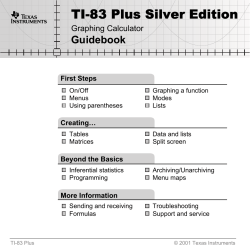 TI-83, TI-83 plus, and TI