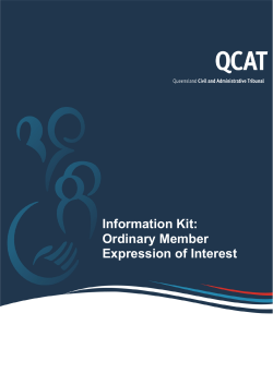 Information Kit: Ordinary Member Expression of Interest
