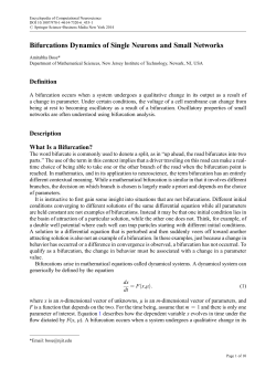 Bifurcations Dynamics of Single Neurons and Small Networks