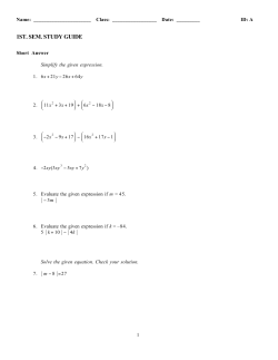 1ST. SEM. STUDY GUIDE 2015