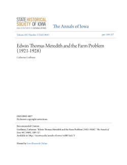 Edwin Thomas Meredith and the Farm Problem