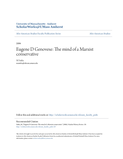 Eugene D Genovese: The mind of a Marxist conservative