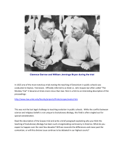 Clarence Darrow and William Jennings Bryan during the trial In