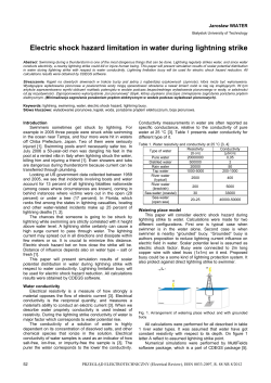 Electric shock hazard limitation in water during lightning strike