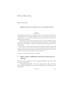 MEREOLOGICAL FUSION AS AN UPPER BOUND 1. Basic axioms
