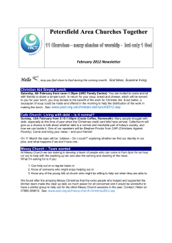 February - Petersfield Area Churches Together