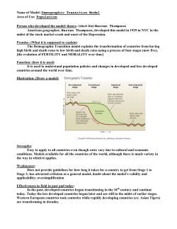 Name of Model: Demographic Transition Model
