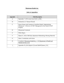 Minuteman Health, Inc. Index to Appendices Appendix Title