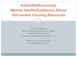 Asheville/Buncombe Mental Health/Substance Abuse Housing