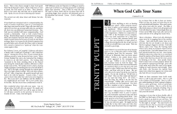 Sermon from January 18, 2015