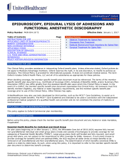 Epiduroscopy, Epidural Lysis of Adhesions and Functional