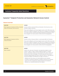 Symantec&trade; Endpoint Protection and Symantec Network Access