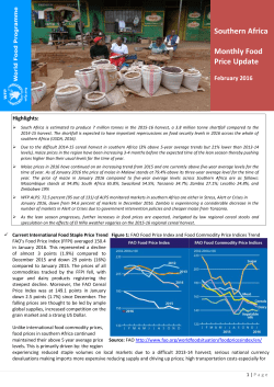 Southern Africa Monthly Food Price Update