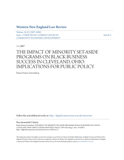 the impact of minority set-aside programs on black business success