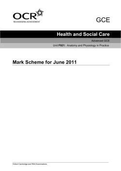 Unit F921 - Anatomy and physiology in practice