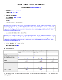 Math 260 - Los Angeles City College