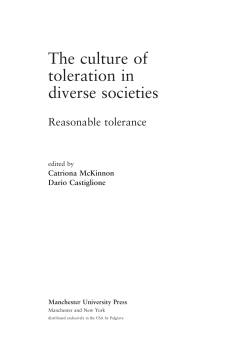 The culture of toleration in diverse societies