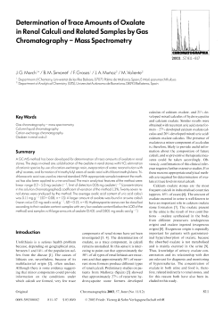 Determination of Trace Amounts of Oxalate in Renal Calculi and