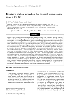 Biosphere studies supporting the disposal