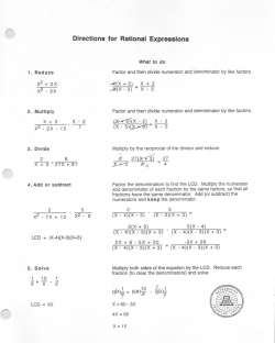 Directions for Rational Expressions