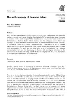 The anthropology of financial intent
