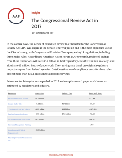 The Congressional Review Act in 2017