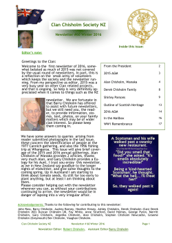 Newsletter 60 Winter 2016