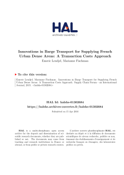 Innovations in Barge Transport for Supplying French Urban