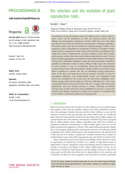 Kin selection and the evolution of plant reproductive traits