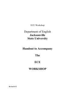 Department of English Jacksonville State University Handout to