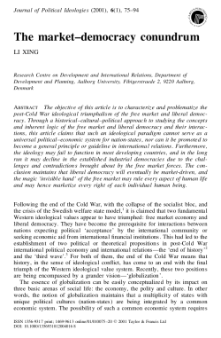 The Market-democracy Conundrum - United Nations Information