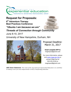 Submit now! - Association for Experiential Education