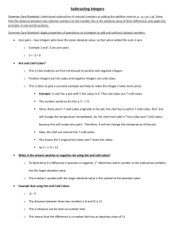 Subtracting Integers
