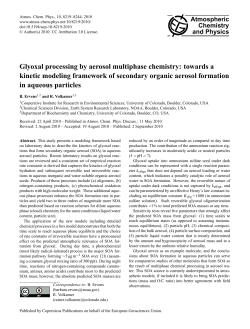 Glyoxal processing by aerosol multiphase chemistry