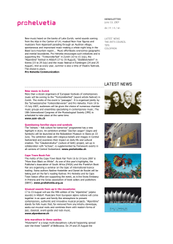 NEWSLETTER june 19, 2007 de / fr / it / en New music