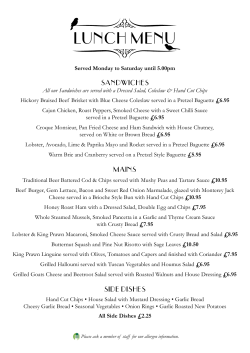 lunch menu - The Spa Hotel Saltburn