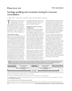 Serologic profiling and vaccination timing for Lawsonia