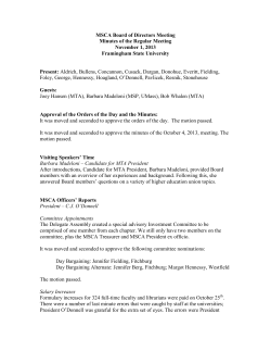 November 1 - MSCA Union