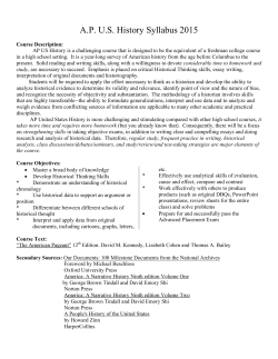 AP United States History Syllabus Carroll 2016