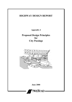 HIGHWAY DESIGN REPORT Proposed Design Principles for City