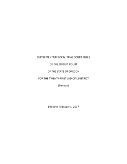 Benton County Supplemental Local Rules &ndash; 2017 &ndash; Draft