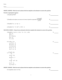 Exam - MATH 107