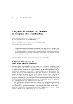 Analysis of the luminous flux diffusion on the optical fiber lateral