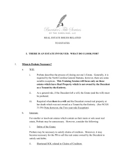 Real Estate Issues Related to Estates