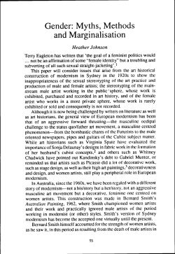 Gender: Myths, Methods and Marginalisation