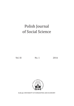 Polish Journal of Social Science - EUH-E