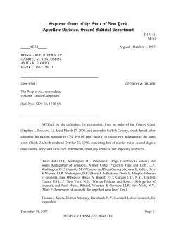 Supreme Court of the State of New York Appellate Division: Second