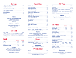 Hot Dogs Chili Soup Salads Dinners Sandwiches 6